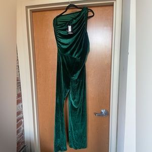 Emerald one shoulder jumpsuit